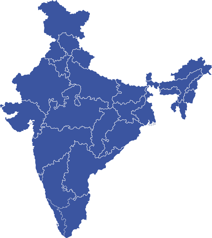 India map showing pan-India network